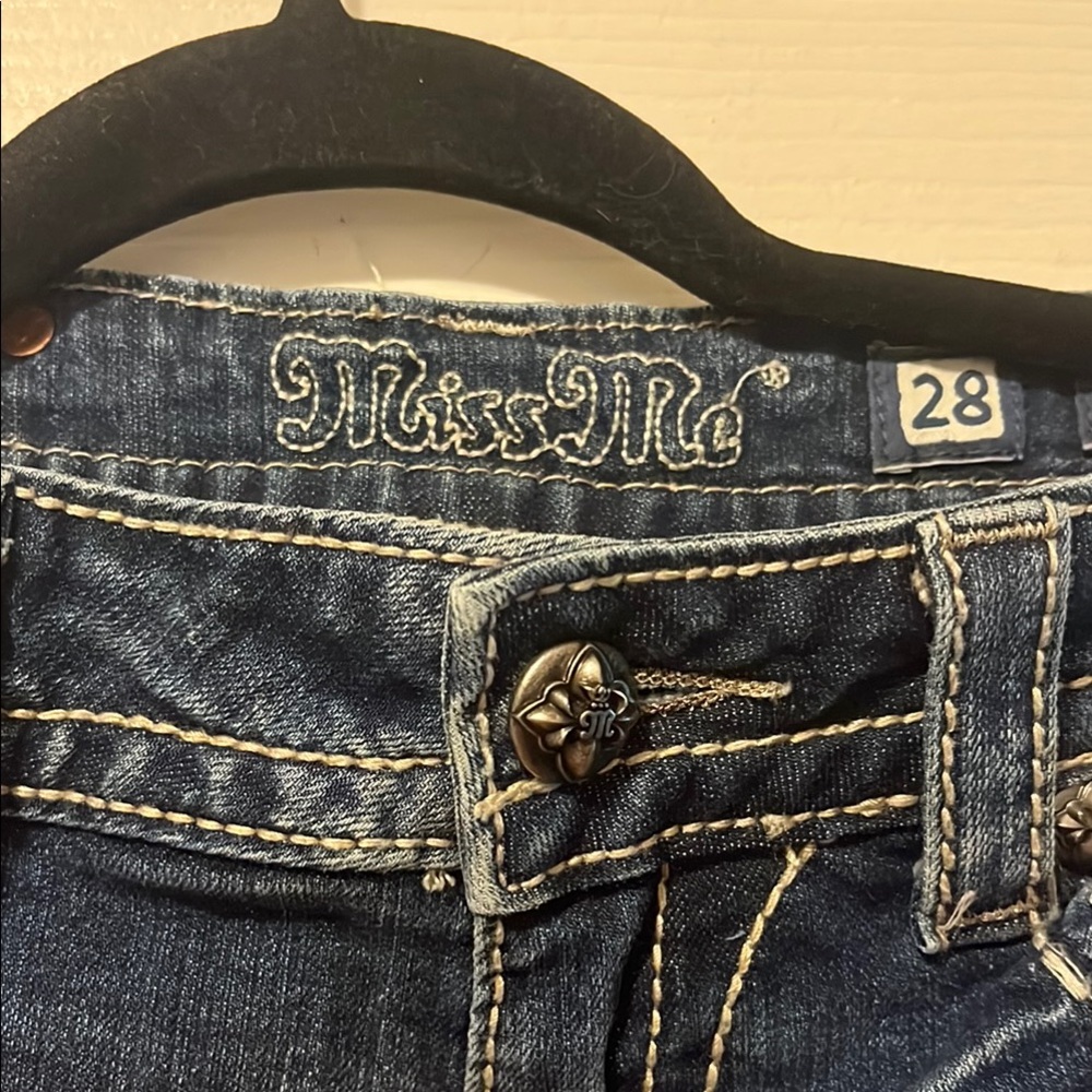Miss Me Blue Skinny Jeans with Distressed Details - Picture 8 of 16